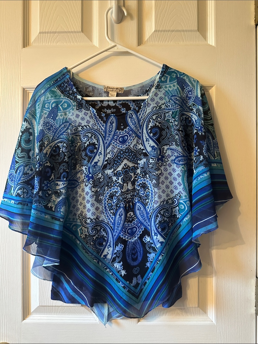 Energe World Wear Blue Paisley Sleeveless Women's Dress